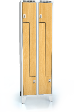 Cloakroom locker Z-shaped doors ALDERA with feet 1920 x 600 x 500
